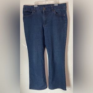 Bandolino LANIE Dark Wash Denim Jeans Back Pocket Bling Bootcut Western Size 14